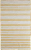 Homeroots 10' X 14' Yellow And Ivory Striped Hand Woven Area Rug Yellow Synthetic 565846