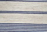 Homeroots 10' X 14' Ivory And Blue Striped Hand Woven Area Rug White Synthetic 565847