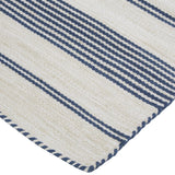 Homeroots 10' X 14' Ivory And Blue Striped Hand Woven Area Rug White Synthetic 565847