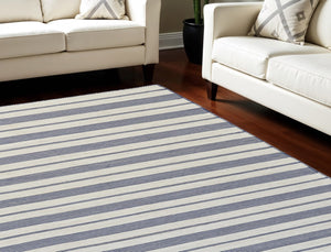 HomeRoots 10' Hand Woven Yellow and Ivory Striped Area Rug - Artisanal Charm for Modern Living Spaces 10' X 14' 565847