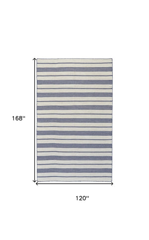 HomeRoots 10' Hand Woven Yellow and Ivory Striped Area Rug - Artisanal Charm for Modern Living Spaces 10' X 14' 565847