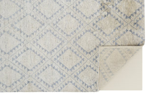 HomeRoots 6' Gray and Ivory Geometric Hand-Knotted Area Rug - Timeless Elegance for Modern and Classic Spaces 6' X 9' 565848