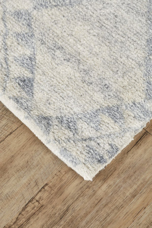 HomeRoots 6' Gray and Ivory Geometric Hand-Knotted Area Rug - Timeless Elegance for Modern and Classic Spaces 8' X 10' 565849