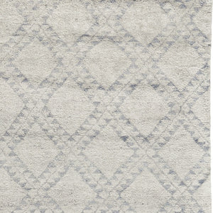 HomeRoots 6' Gray and Ivory Geometric Hand-Knotted Area Rug - Timeless Elegance for Modern and Classic Spaces 8' X 10' 565849
