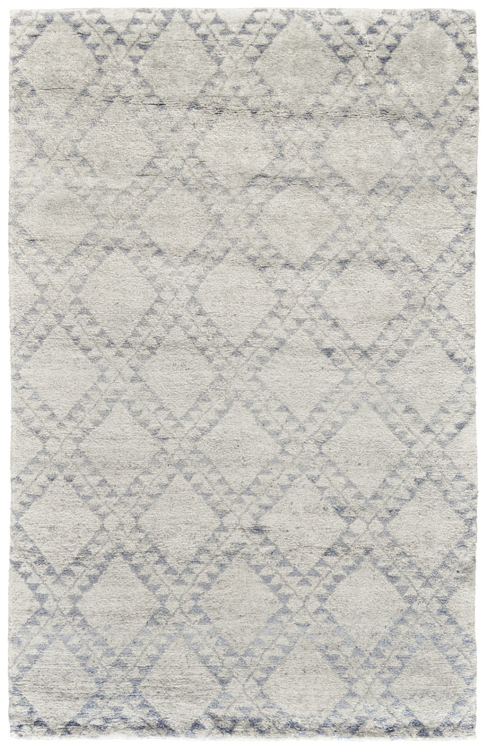 HomeRoots 6' Gray and Ivory Geometric Hand-Knotted Area Rug - Timeless Elegance for Modern and Classic Spaces 8' X 10' 565849