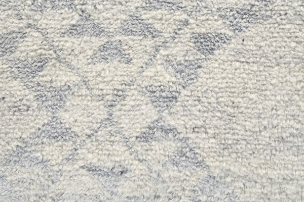 HomeRoots 6' Gray and Ivory Geometric Hand-Knotted Area Rug - Timeless Elegance for Modern and Classic Spaces 8' Runner 565850