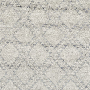 HomeRoots 6' Gray and Ivory Geometric Hand-Knotted Area Rug - Timeless Elegance for Modern and Classic Spaces 2' X 3' 565851