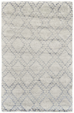 HomeRoots 6' Gray and Ivory Geometric Hand-Knotted Area Rug - Timeless Elegance for Modern and Classic Spaces 2' X 3' 565851