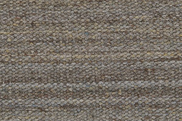 HomeRoots 9' X 12' Hand Woven Wool Striped Area Rug with Fringe – Timeless Design, Stain-Resistant & Durable Gray 565854