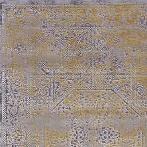 Homeroots 7' X 10' Gray And Gold Oriental Power Loom Worn Faded Area Rug Gray Polypropylene 565855