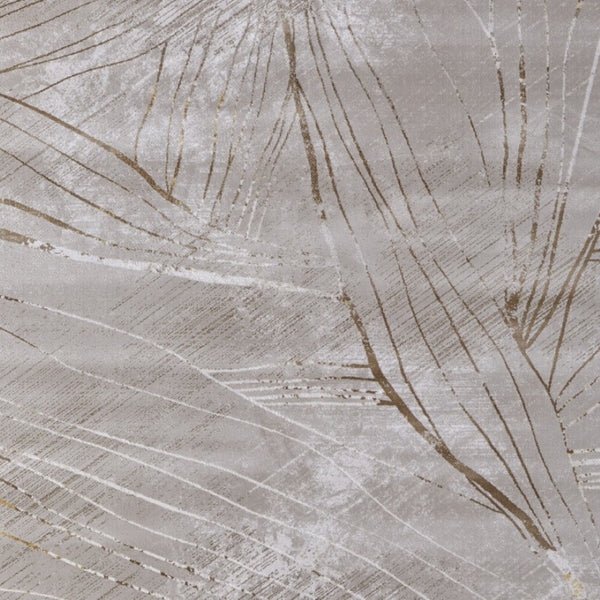 HomeRoots 5' Stunning Silver, Brown, and Taupe Abstract Power Loom Area Rug for Modern Living Spaces 7' X 10' 565859