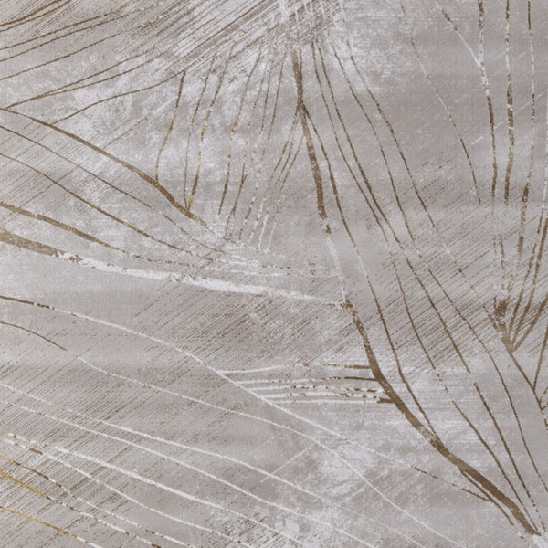 HomeRoots 5' Stunning Silver, Brown, and Taupe Abstract Power Loom Area Rug for Modern Living Spaces 10' X 13' 565861