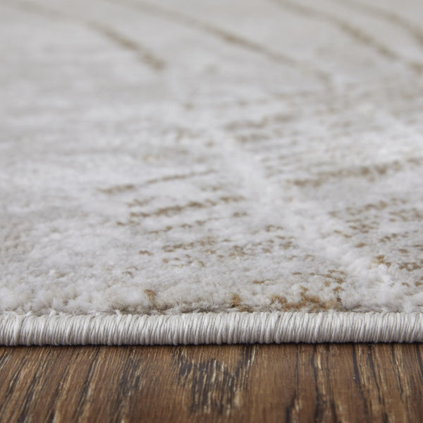 HomeRoots 5' Stunning Silver, Brown, and Taupe Abstract Power Loom Area Rug for Modern Living Spaces 12' X 15' 565862