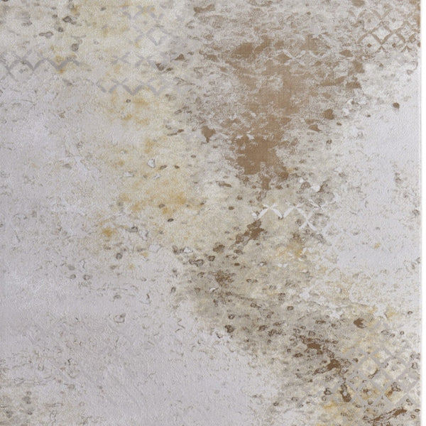 HomeRoots 5' Versatile Tan and Ivory Abstract Area Rug – Low-Maintenance, Durable, and Stylish for Any Room 8' X 11' 565866