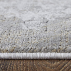 HomeRoots 5' Gray and Silver Abstract Area Rug - Durable, Stain-Resistant Design for Modern Elegance 5' X 8' 565870