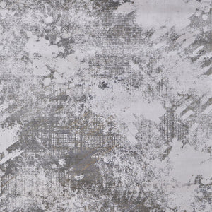 HomeRoots 5' Gray and Silver Abstract Area Rug - Durable, Stain-Resistant Design for Modern Elegance 8' X 11' 565872