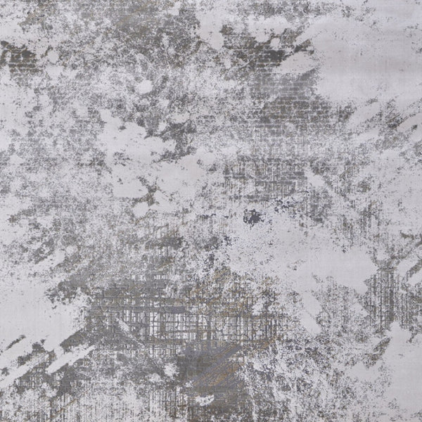 HomeRoots 5' Gray and Silver Abstract Area Rug - Durable, Stain-Resistant Design for Modern Elegance 10' X 13' 565873