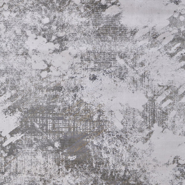 HomeRoots 5' Gray and Silver Abstract Area Rug - Durable, Stain-Resistant Design for Modern Elegance 12' X 15' 565875