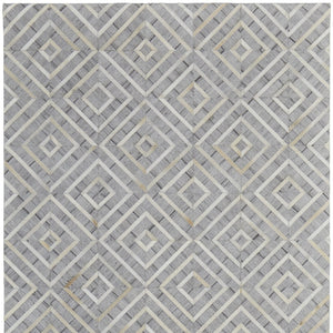 Homeroots 5' X 8' Gray And Ivory Geometric Hand Woven Area Rug Taupe Viscose 565878