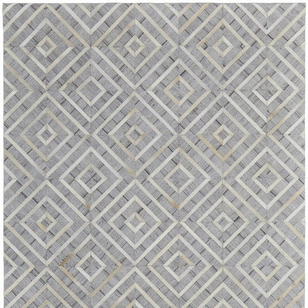 Homeroots 5' X 8' Gray And Ivory Geometric Hand Woven Area Rug Taupe Viscose 565878