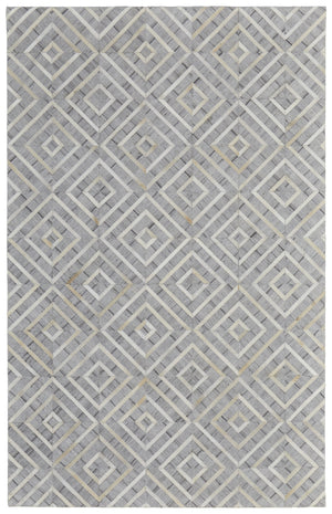 Homeroots 5' X 8' Gray And Ivory Geometric Hand Woven Area Rug Taupe Viscose 565878