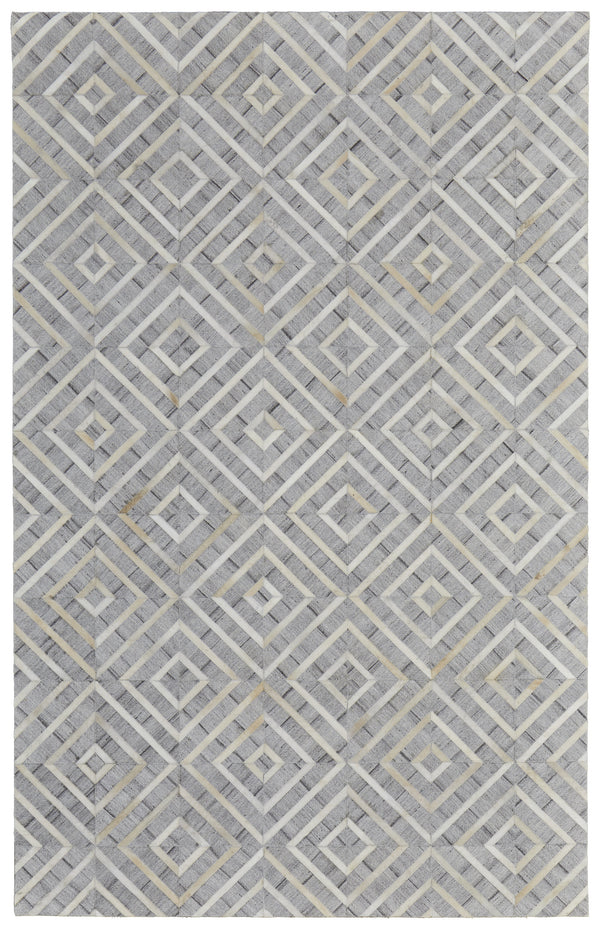 Homeroots 5' X 8' Gray And Ivory Geometric Hand Woven Area Rug Taupe Viscose 565878