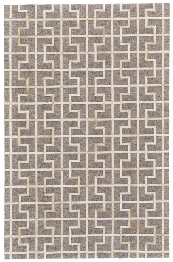 Homeroots 5' X 8' Tan And Ivory Geometric Hand Woven Area Rug Brown Viscose 565879