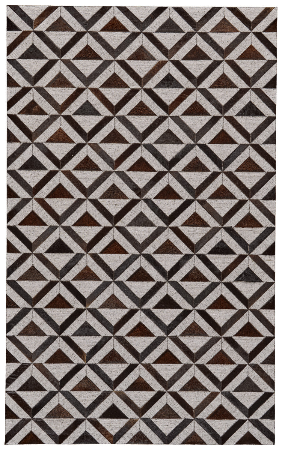 Homeroots 5' X 8' Gray Brown And Taupe Geometric Hand Woven Area Rug Brown Viscose 565880