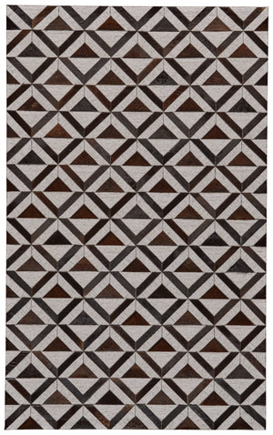Homeroots 5' X 8' Gray Brown And Taupe Geometric Hand Woven Area Rug Brown Viscose 565880