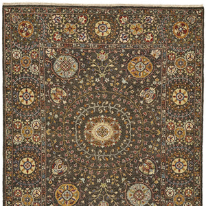 Homeroots 2' X 3' Brown And Gold Wool Geometric Hand Knotted Area Rug - Unique, Stain Resistant, Soft Texture Gray Wool 565881