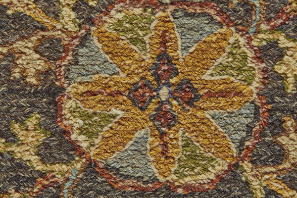 Homeroots 2' X 3' Brown And Gold Wool Geometric Hand Knotted Area Rug - Unique, Stain Resistant, Soft Texture Gray Wool 565881