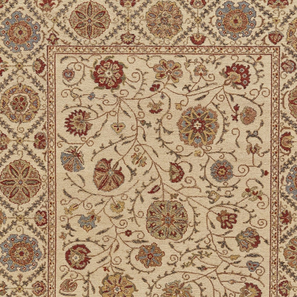 HomeRoots 4' Hand-Knotted Wool Oriental Area Rug in Rich Red, Tan, and Gold - Elegant Home Accent Piece 4' X 6' 565882
