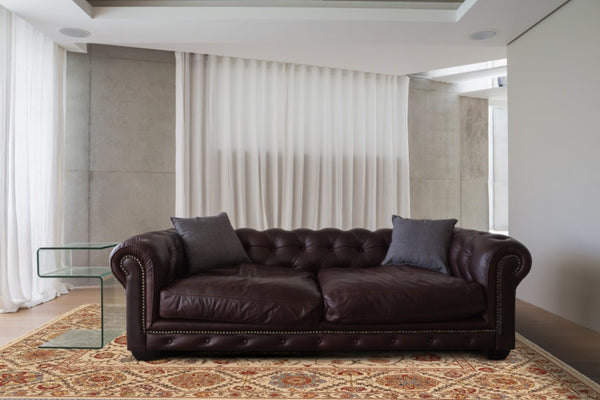 HomeRoots 4' Hand-Knotted Wool Oriental Area Rug in Rich Red, Tan, and Gold - Elegant Home Accent Piece 4' X 6' 565882
