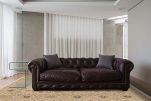 Homeroots 2' Hand Knotted Wool Oriental Area Rug - Unique Artisan Craftsmanship, Stain Resistant, Decorative Appeal Tan,Red Wool 565884