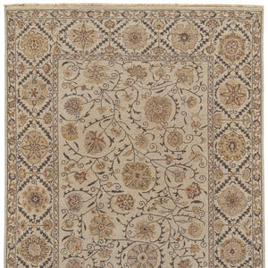 Homeroots 2' Hand Knotted Wool Oriental Area Rug - Unique Artisan Craftsmanship, Stain Resistant, Decorative Appeal Tan,Red Wool 565884