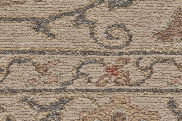 Homeroots 2' Hand Knotted Wool Oriental Area Rug - Unique Artisan Craftsmanship, Stain Resistant, Decorative Appeal Tan,Red Wool 565884