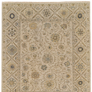 Homeroots 2' Hand Knotted Wool Oriental Area Rug - Unique Artisan Craftsmanship, Stain Resistant, Decorative Appeal Ivory,Blue,Yellow Wool 565885