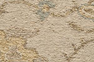 Homeroots 2' Hand Knotted Wool Oriental Area Rug - Unique Artisan Craftsmanship, Stain Resistant, Decorative Appeal Ivory,Blue,Yellow Wool 565885