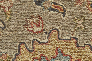 Homeroots 2' X 3' Exquisite Red Taupe & Gold Hand-knotted Wool Oriental Area Rug - Stain Resistant, Unique Design Taupe Wool 565886