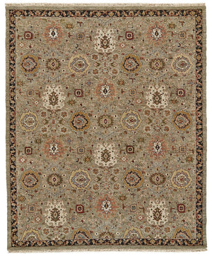 Homeroots 2' X 3' Exquisite Red Taupe & Gold Hand-knotted Wool Oriental Area Rug - Stain Resistant, Unique Design Taupe Wool 565886