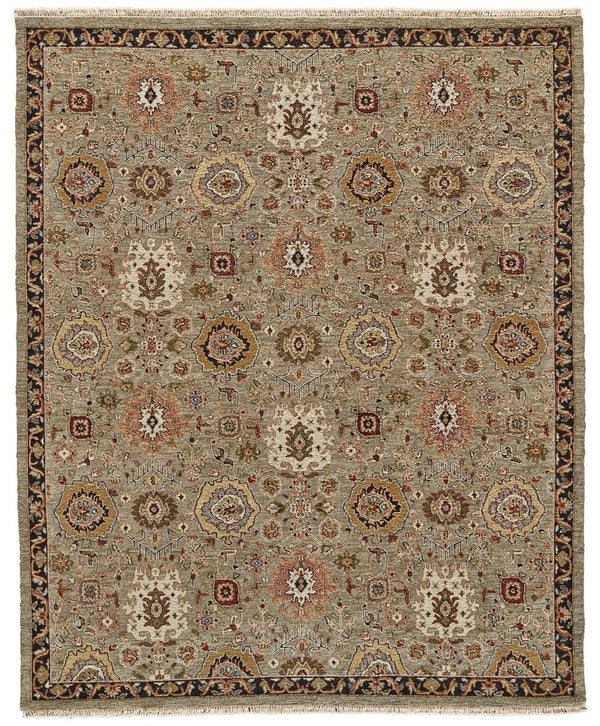 Homeroots 2' X 3' Exquisite Red Taupe & Gold Hand-knotted Wool Oriental Area Rug - Stain Resistant, Unique Design Taupe Wool 565886