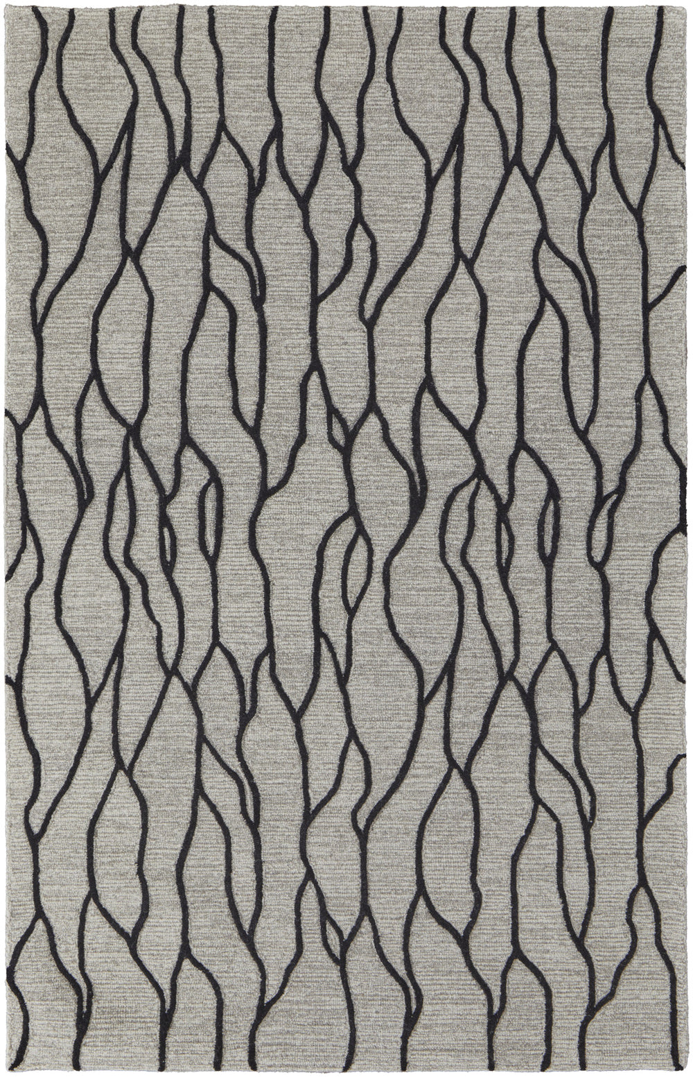 Homeroots 12' X 15' Gray And Black Wool Abstract Hand Tufted Area Rug Ivory Wool 565887