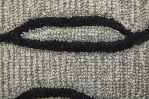 HomeRoots 12'' Gray and Black Wool Abstract Hand-Tufted Area Rug for Modern Homes - Durable, Stylish, and Cozy 12' X 15' 565887