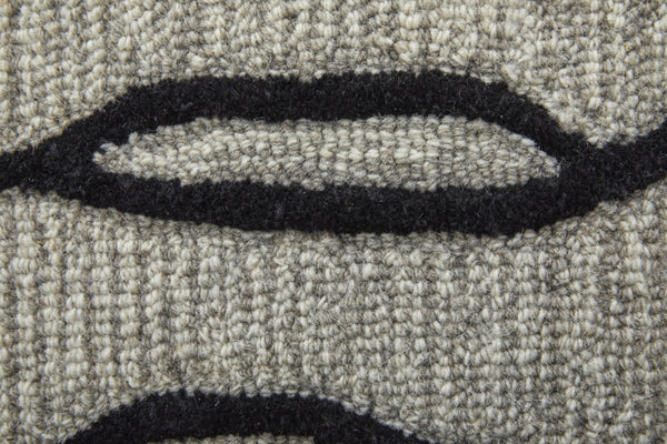 HomeRoots 12'' Gray and Black Wool Abstract Hand-Tufted Area Rug for Modern Homes - Durable, Stylish, and Cozy 12' X 15' 565887