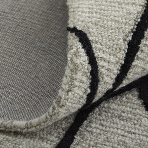 HomeRoots 12'' Gray and Black Wool Abstract Hand-Tufted Area Rug for Modern Homes - Durable, Stylish, and Cozy 12' X 15' 565887