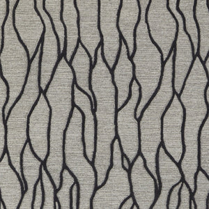HomeRoots 12'' Gray and Black Wool Abstract Hand-Tufted Area Rug for Modern Homes - Durable, Stylish, and Cozy 12' X 15' 565887
