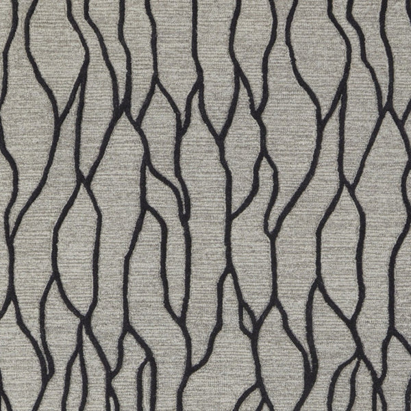 HomeRoots 12'' Gray and Black Wool Abstract Hand-Tufted Area Rug for Modern Homes - Durable, Stylish, and Cozy 12' X 15' 565887