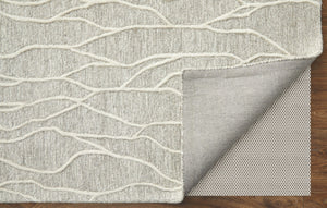 HomeRoots 12'' Gray and Black Wool Abstract Hand-Tufted Area Rug for Modern Homes - Durable, Stylish, and Cozy 12' X 15' 565888