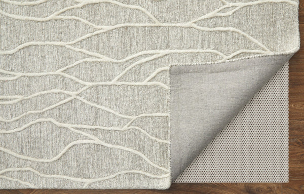 HomeRoots 12'' Gray and Black Wool Abstract Hand-Tufted Area Rug for Modern Homes - Durable, Stylish, and Cozy 12' X 15' 565888