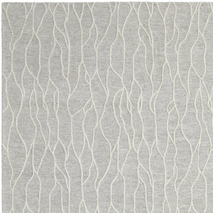 HomeRoots 12'' Gray and Black Wool Abstract Hand-Tufted Area Rug for Modern Homes - Durable, Stylish, and Cozy 12' X 15' 565888
